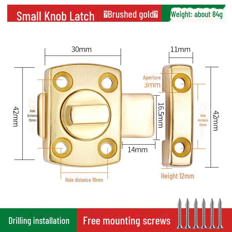 No-Drill Anti-Theft Door Latch Lock for Bathroom