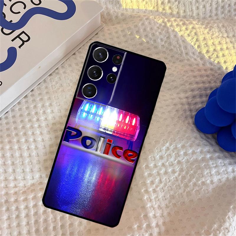 Police Phone Case For Samsung Galaxy S25 Ultra S9 S10 S20 S22 S21 S23 Plus S24 FE Portector Cover