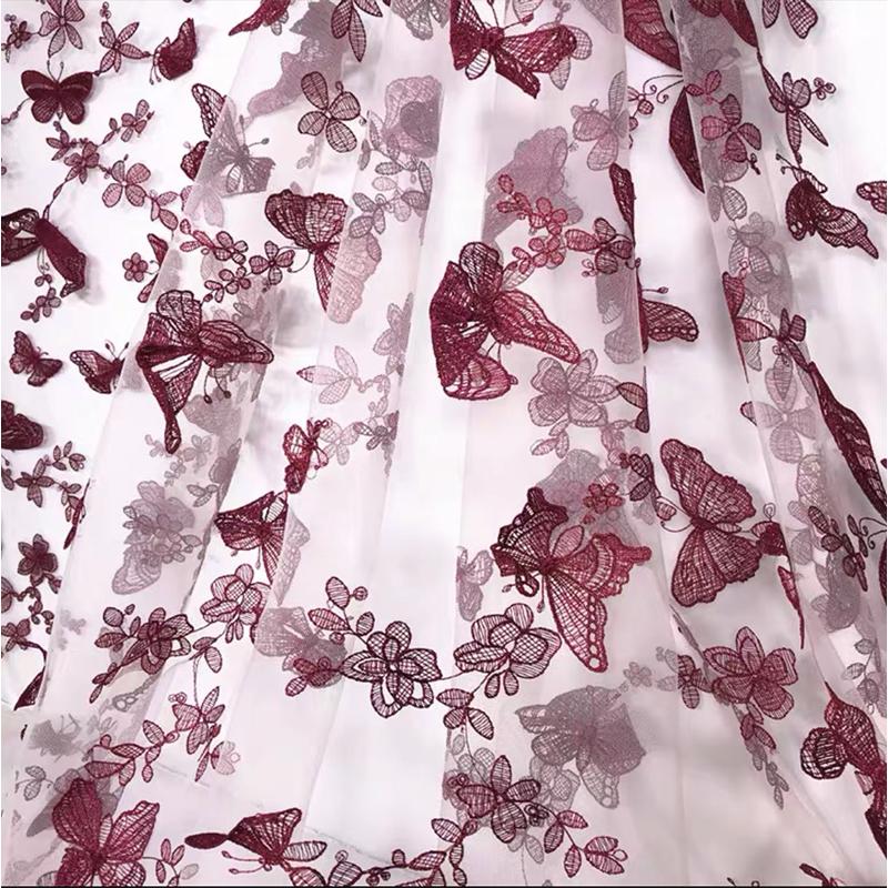 2/4/6 yarzi brodați dantelă material 3D aplicații fluture dantelă plasă brodat fire material DIY cusut voal perdea rochie