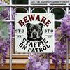 2D Flat, 1pc, Outdoor Wall Art, Beware Staffie On Patrol Sign, Funny Dog Warning Wall Art, Rustic Home Decor, Farmhouse Entryway Decoration, Gift for