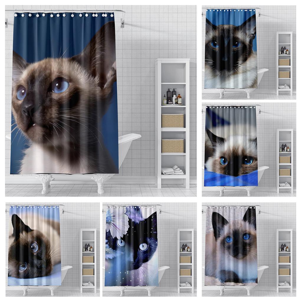Heimduschenvorhänge für Badezimmer Landschaft Tiere wasserdichter Stoff Badezimmervorhänge moderner Duschvorhang 180x200 240x200