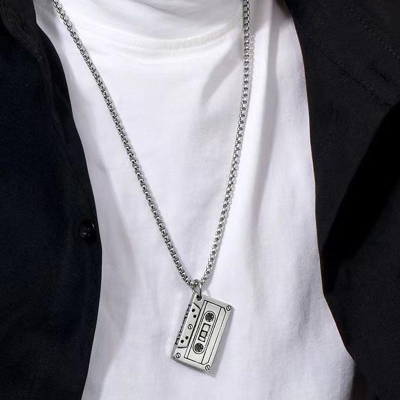 Band Titan Stahl Halskette Hip-Hop Pullover Kette Lange Anhänger Schmuck Herren Halskette Damen Halskette