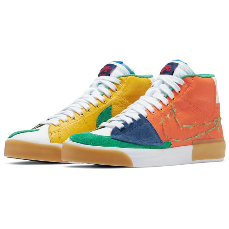 Nike Sb Zoom Blazer Mid Edge Safety Orange University Gold Skateboard Shoes DA2189-800