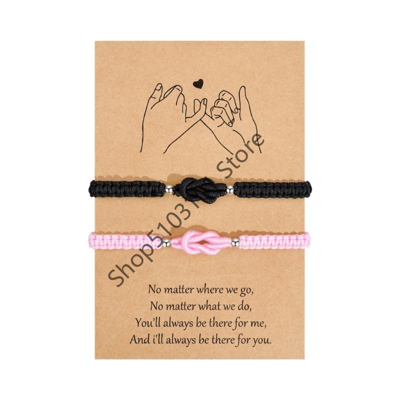 2pcs Forever Love Knot Bracelets Matching Couple Bracelet Anniversary Valentines Gifts for Boyfriend Girlfriend