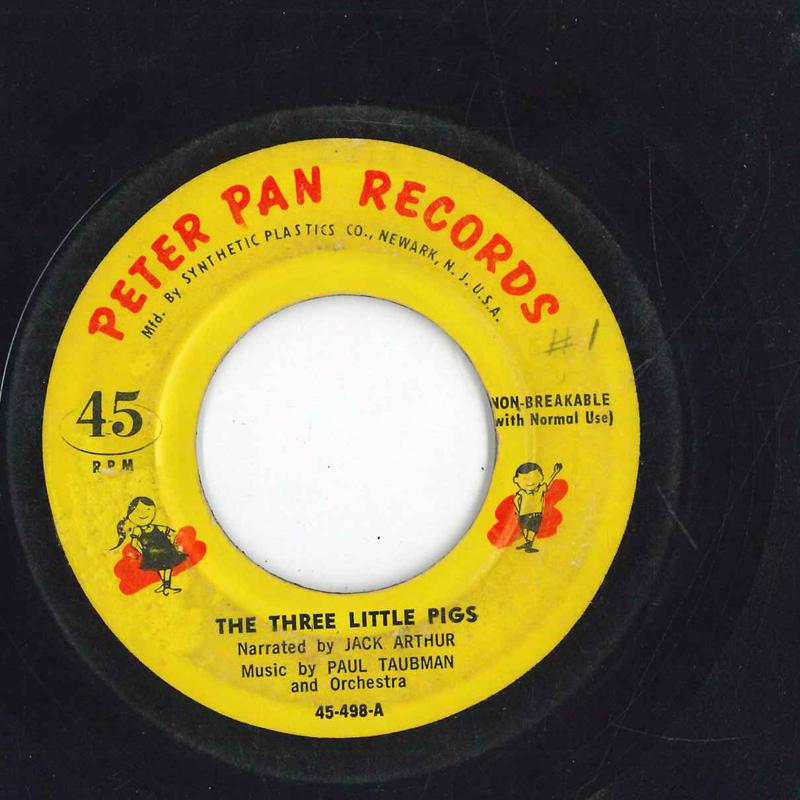 

7inch Record JACK ARTHUR - The Three Little Pigs 45498 PETER PAN RECOR 1965 US Children s Used