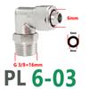 PL8-02 Rotatable Elbow Male Thread PL6-01/03 Pneumatic Full Brass Push-in Air Hose Universal Fittings