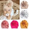 Cute Flower Baby Turban Hat Soft Baby Girl Headwrap Beanie Hat For Newborn Infant Toddler Headwear Headband
