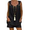 2024 Elegant Solid Color Women's Sleeveless Top & Shorts Set - European & American Style