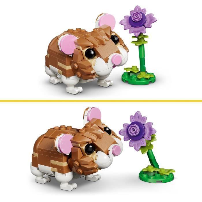 LEGO Creator 3-en-1 31376 L’Adorable Hamster et la Fleur - Jouet de Construction dès 7 ans