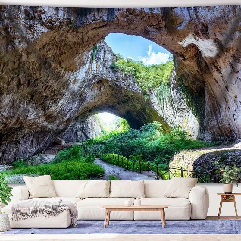 

2D Realistic Natural Cave Landscape Tapestry Modern Room Wall Deco 47.2x31.5inch/120*80cm
