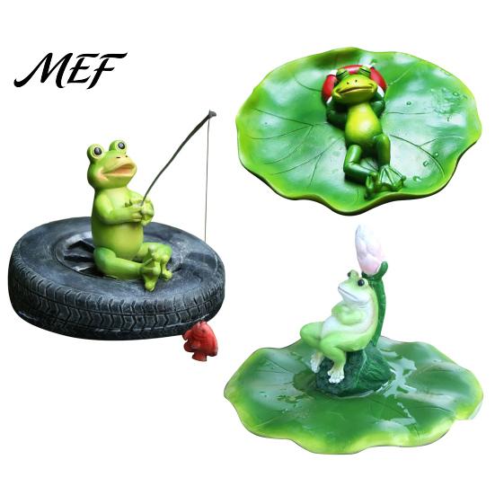Resin Frog Statue for Backyard Accents Floating Pond Ornament, Realistic Animal Statue, Garden Ornaments Patio Decoration Weather Resistant Sculptures