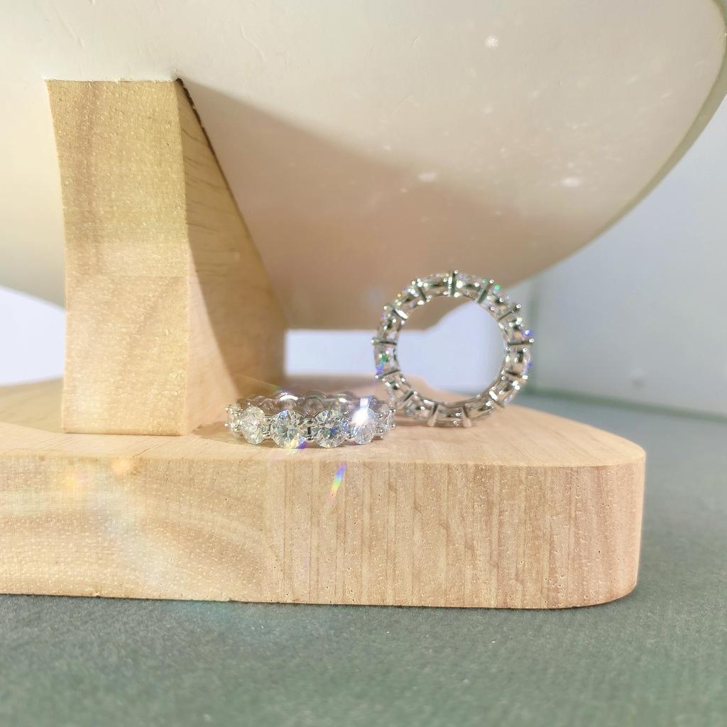 Tancise Classic 925 Sterling Silver Moissanite Ring Ladies Jewelry Wedding Promise Party Gift