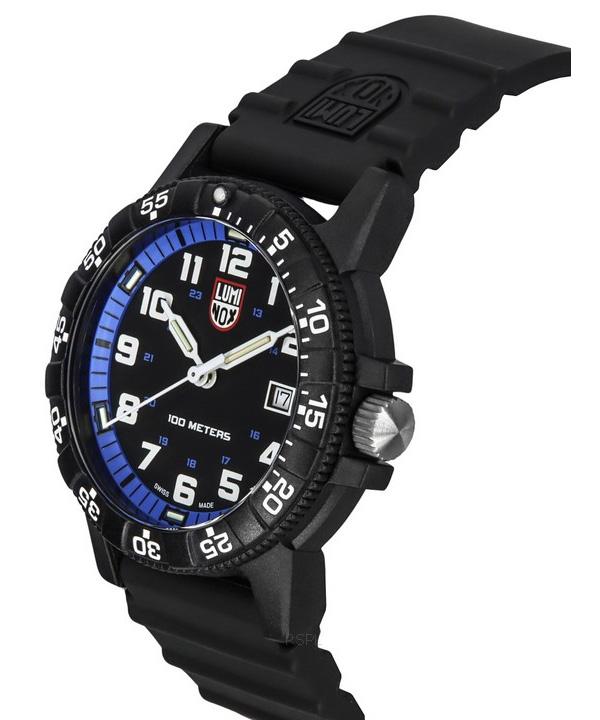 Luminox Leatherback SEA Turtle Giant Polyurethane Strap Black And Blue Dial Swiss Quartz XS.0324 100M Men's Watch