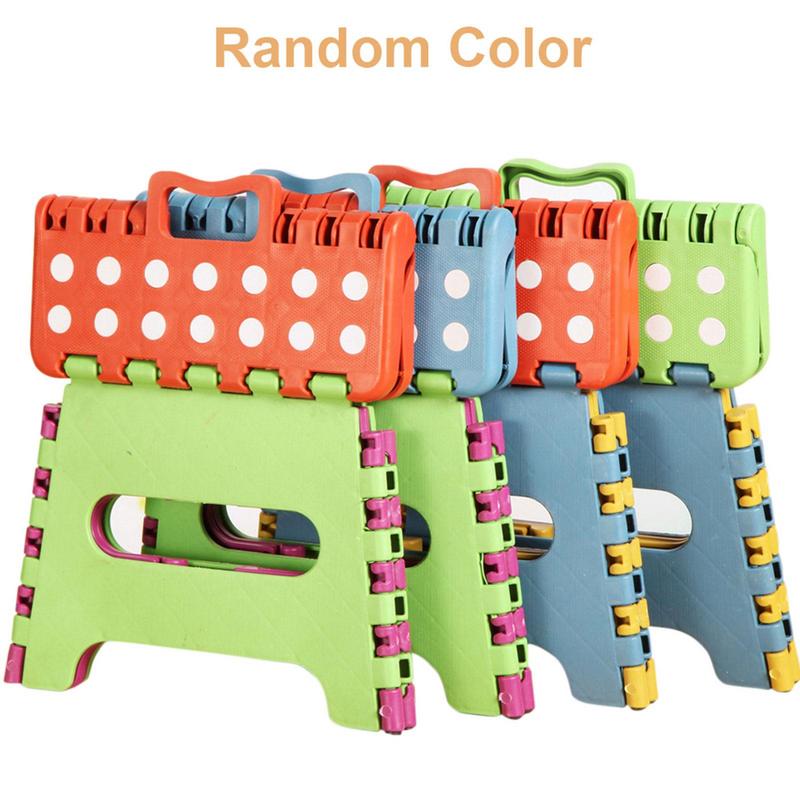 Folding Stool Lightweight Durable Plastic Stool With Handle For Adults Children Home Spacing Saving Outdoor Folding Step Stool