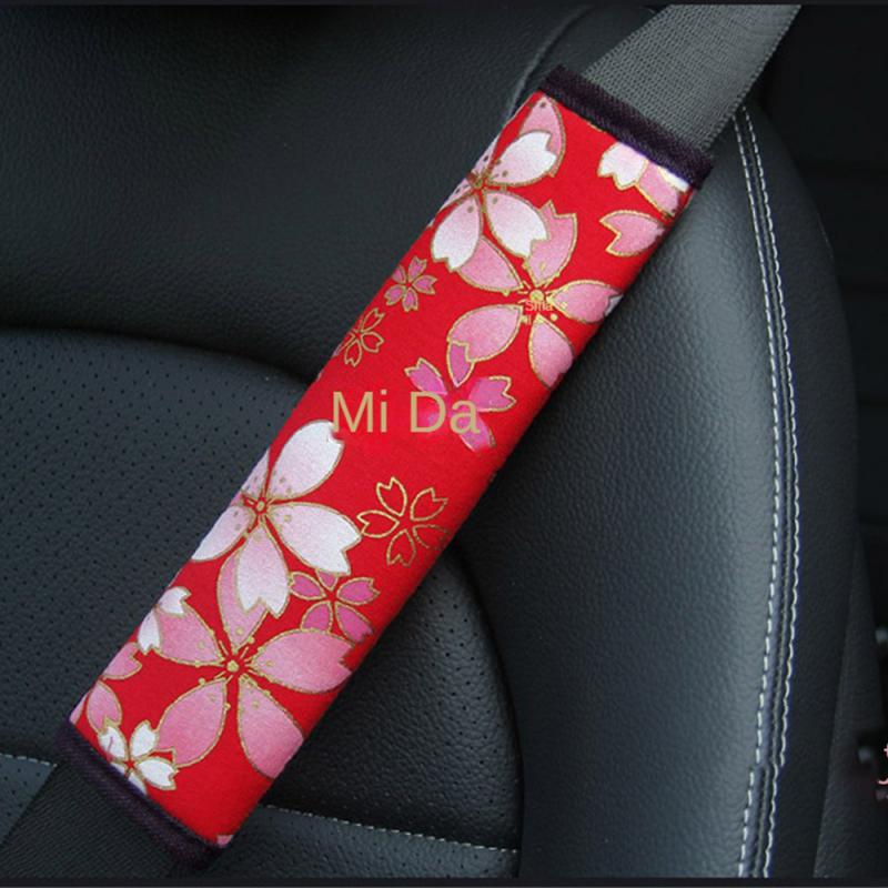1/2PCS 6.5X23cm Car Truck Universal Safety Belt Covers Car Seat Shoulder Strap Pad Cushion Protection Flower Padding Auto