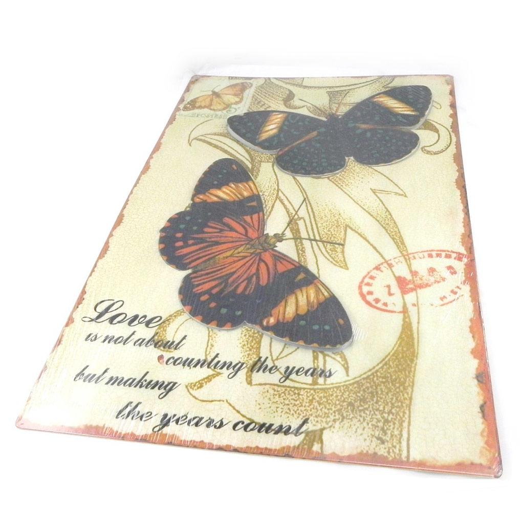 Les Trésors De Lily [I3420] - Wall Decoration 'Papillons Muraux' Brown Beige (metal)