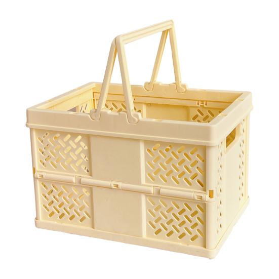 

Практичный ящик для хранения, высокая прочность, отличный складной тип, канцелярские принадлежности для кукол, корзина для закусок жёлтый