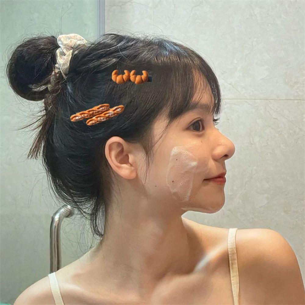 

Food Egg Tart For Girls Croissant Women Hair Clips Duckbill Side Clips Korean Barrettes BB Hairpins