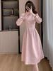 Pink Cheongsam Long Sleeve Bridesmaid Dress - Spring Engagement and Homecoming Style