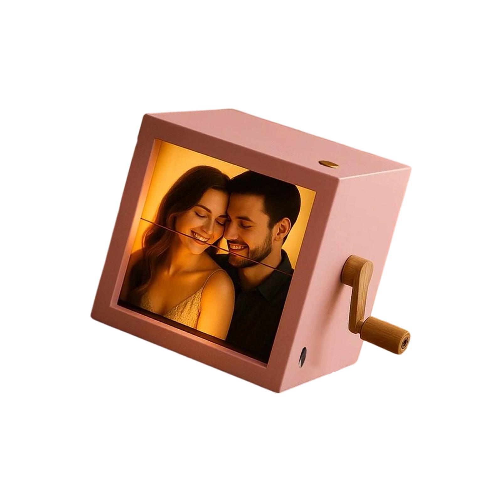 

Photo Display with LED Light and Engraving Messages Plastic Texture Suitable for Mechanical Flipping Animations Memories рожевий