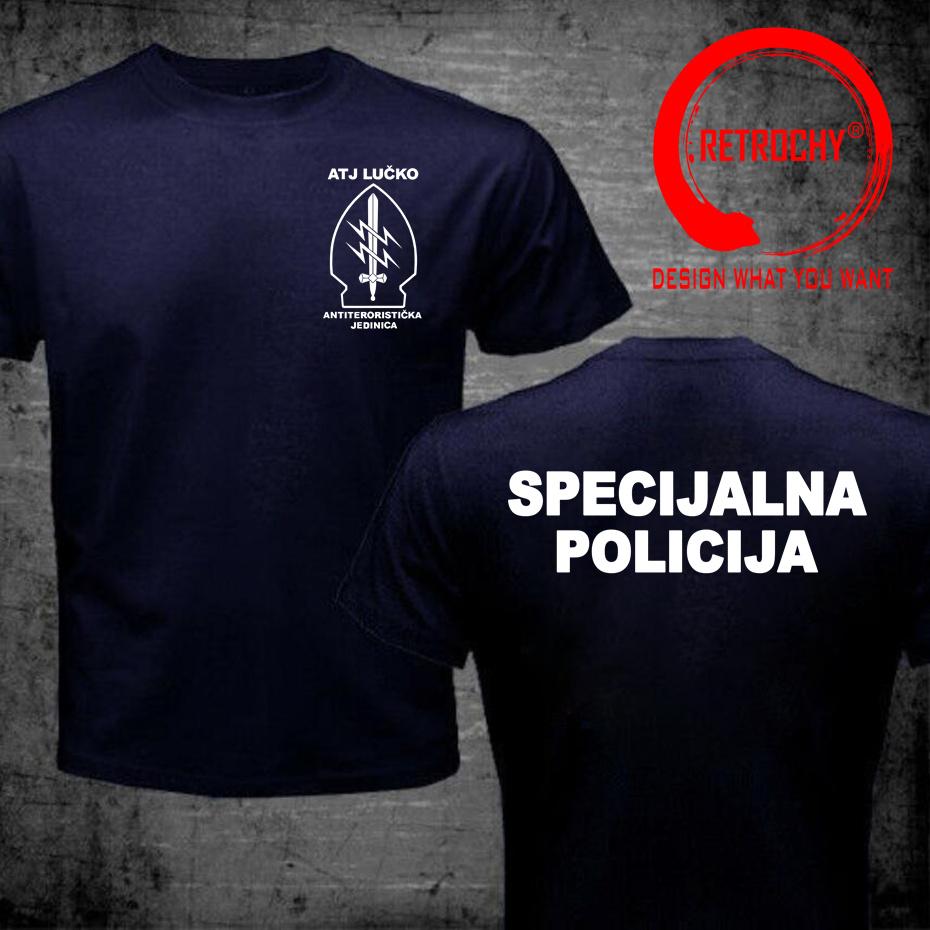 ATJ LUCKO Kroatische Spezialeinheit zur Terrorismusbekämpfung T-Shirt Unisex T-Shirt Unisex Kurzarm Oberteile T-Shirt Sommer Baumwoll-T-Shirt