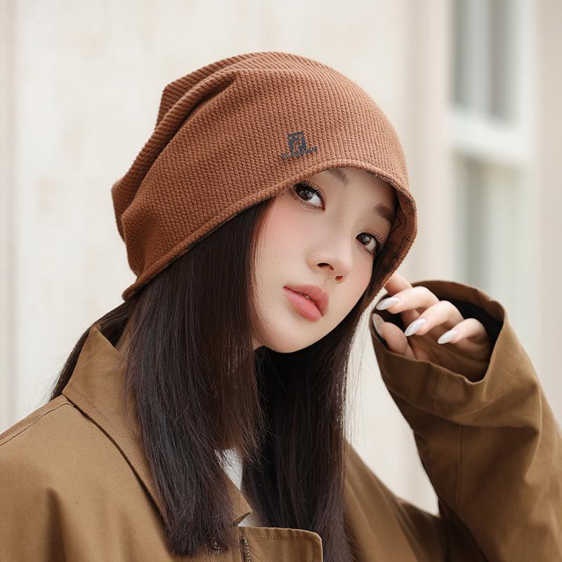 Double-sided Warm Knitted Wool Hat Autumn and Winter New Hat Women's Windproof Casual Stacking Hat