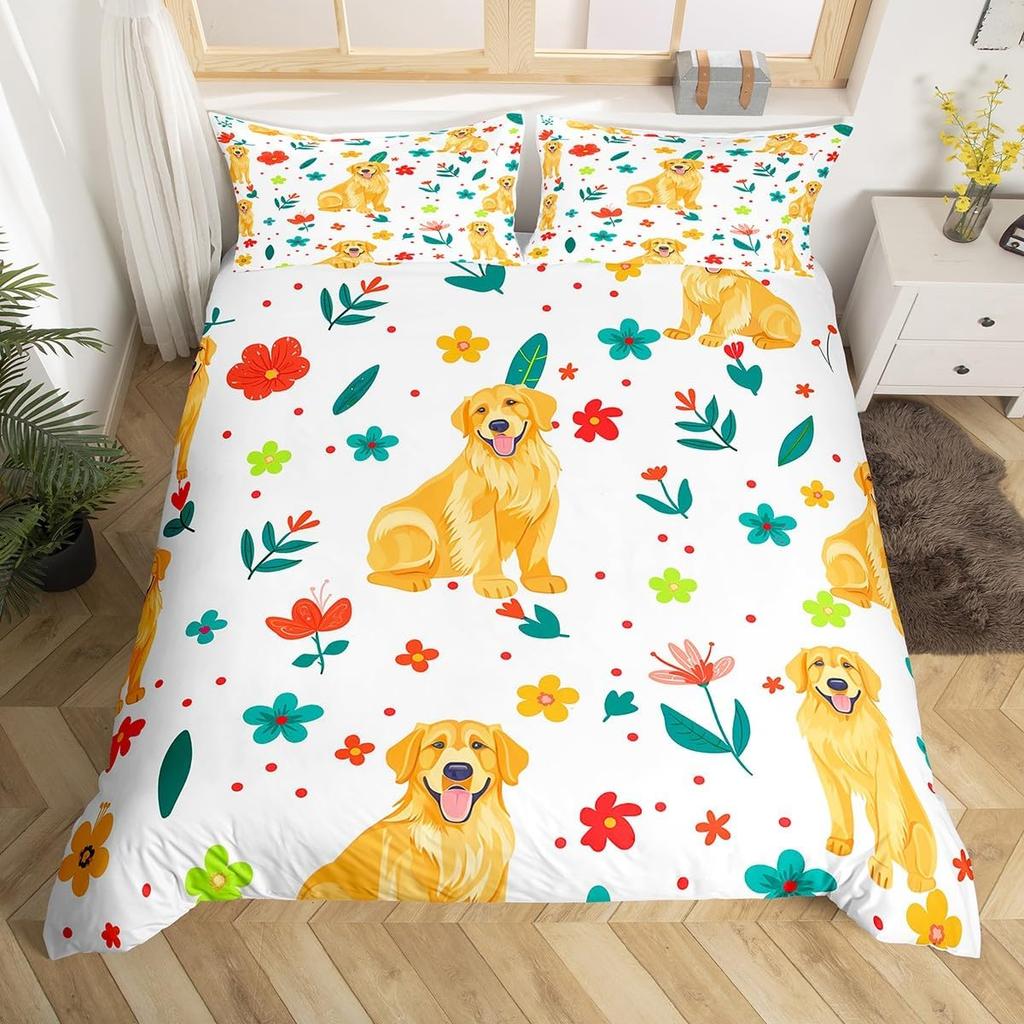 Tier Cartoon King Size Bettbezug Niedliches Regenbogen Alpaka Weiches Bettwäscheset für Jungen Mädchen Floral Dschungel Tier Bettwäsche 3-teilig
