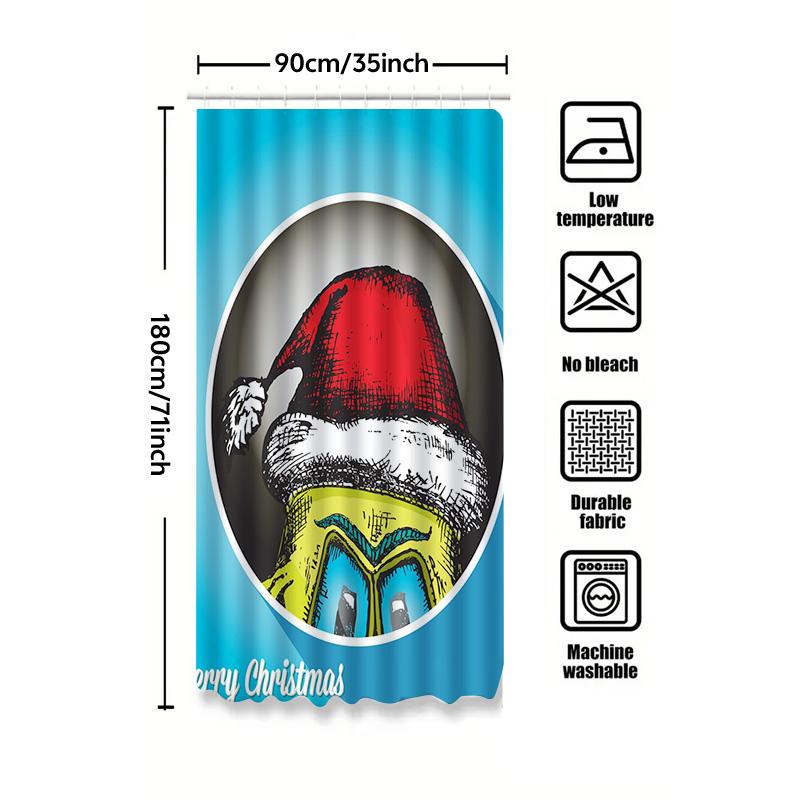 Tu Christmas Shower Curtain Merry Xmas Holiday Festive Decor Bathroom Waterproof Fabric Holiday Decor Holiday Gift Xmas Decor Ho