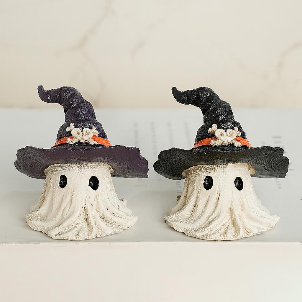 Halloween Statue Ornaments, Horror Hooded Little Ghosts, Creative Resin Crafts Gifts Cute Holiday Tabletop Decorations