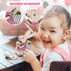 Houten Decoratieve Paasfeest Schattig Rijdend Met Mand Dierlijke Beeldje Houten Ambacht