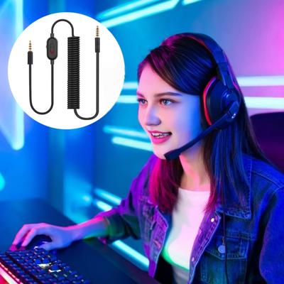Kabel do słuchawek z wyciszeniem 2m Regulacja głośności Kabel audio dla Logitech GPRO X G233 G433 Kabel Aux do wielu urządzeń do PC do gier