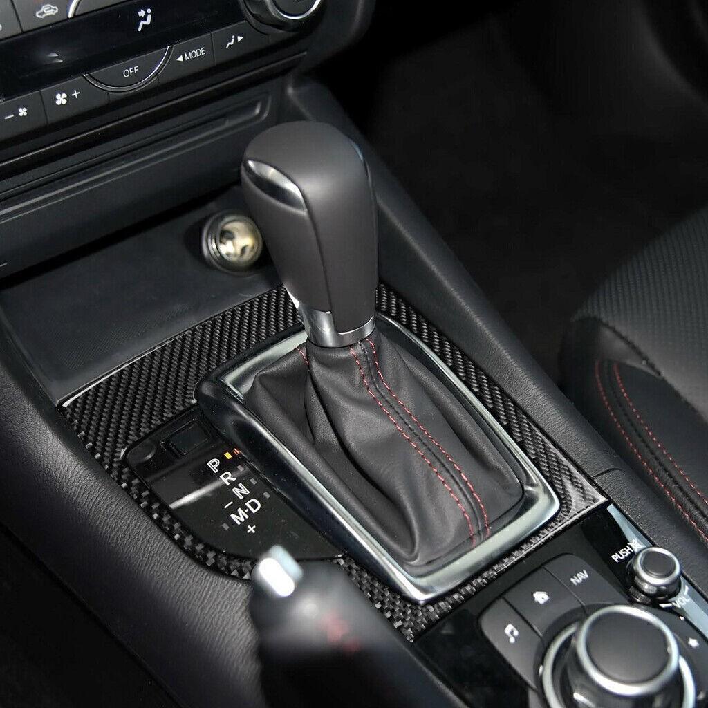 Real Carbon Fiber Console Gear Shift Panel Trim 1PCS For Mazda 3 Axela 2014-2016