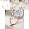 Handcrafted Alloy Necklace With Shell And Cherry Charm For Summer Vacation Wear