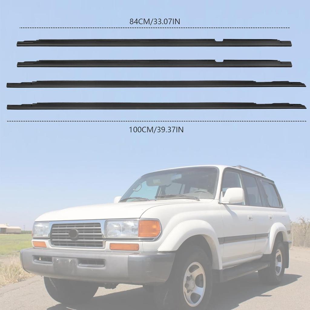 Weatherstrip Door Window Molding Trim Seal Belt Compatible with Toyota Land Cruiser 1991-1998, Lexus LX450 1996-1997 Replace:75710-60021 75720-60021
