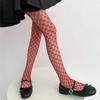 Women See Through Fishnet Pantyhose Stockings Japanese Aesthetic Hollowed Geometric Circle Pattern Mesh Tights Leggings