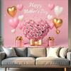 Happy Mother's Day Backdrop Thanks Best Mom Floral Flower Love Heart Mothers Day Birthday Photography Background Photo Studio