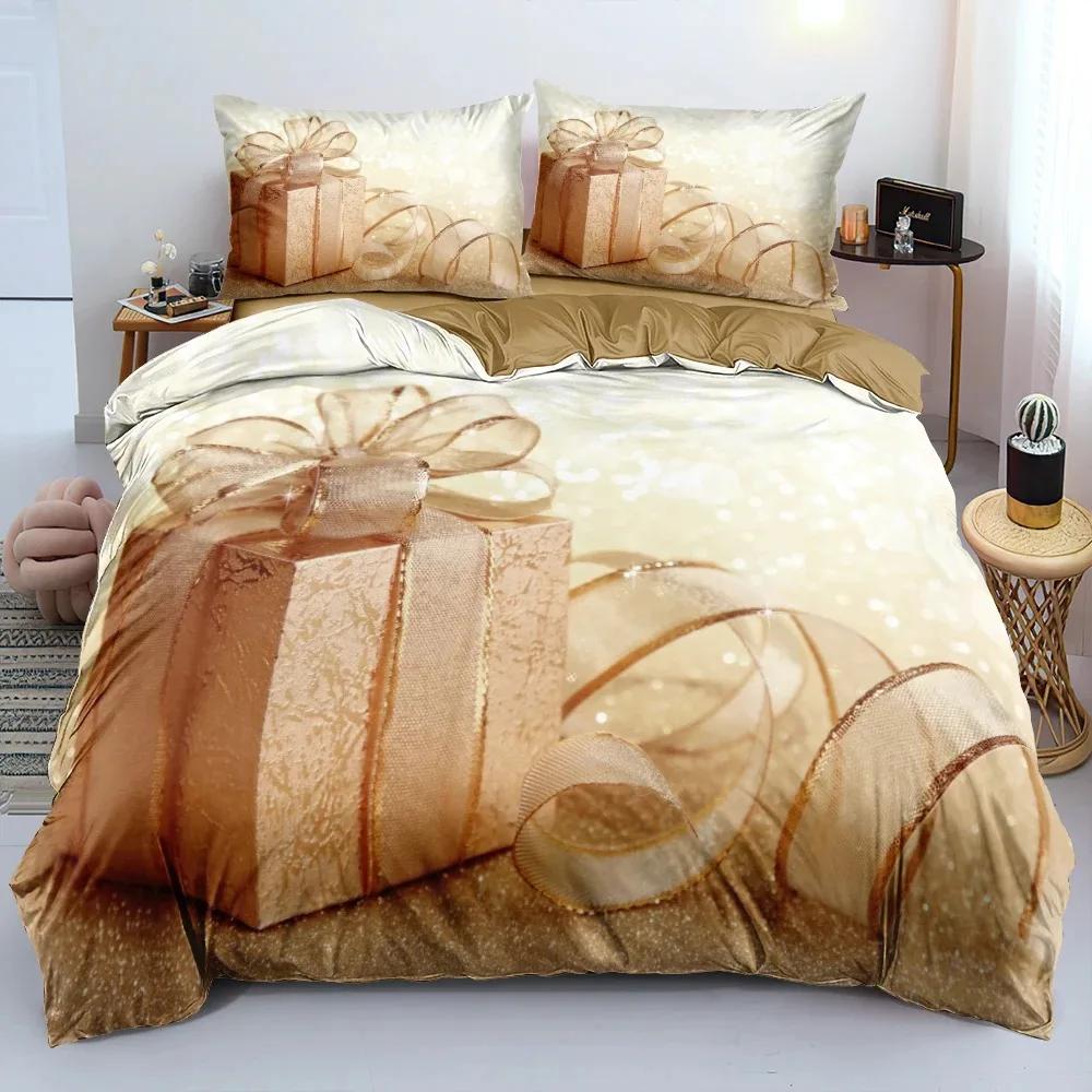 3D Merry Christmas Duvet Cover Set and Pillowcase(s) KingQueenDouble Quilt Covers Set 3D Bedding Sets Queen Size