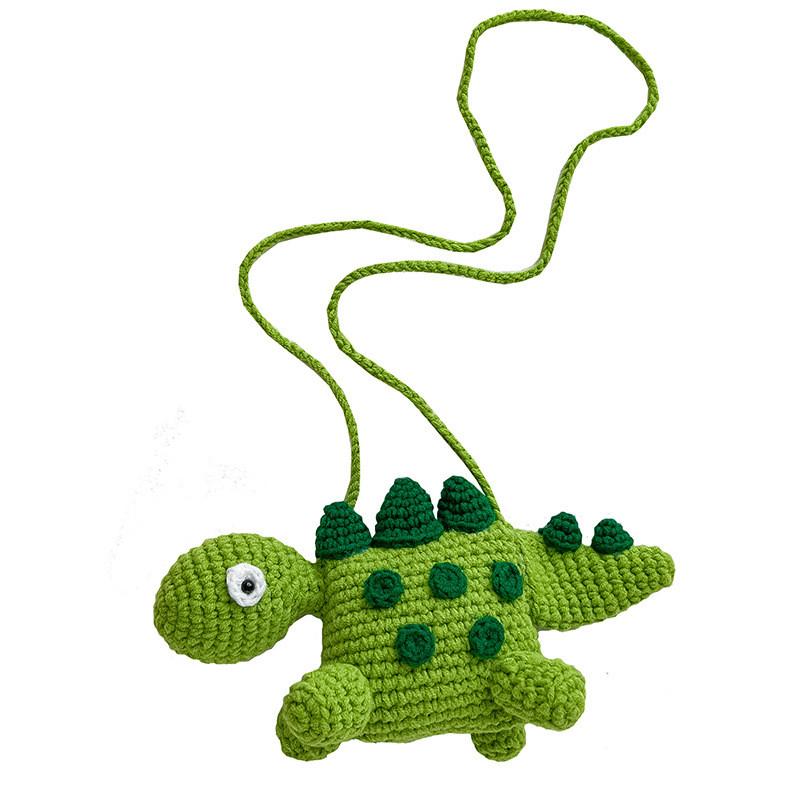 Adorable Mini Cartoon Dinosaur Plush Crossbody Bag For Kids With Handmade Design