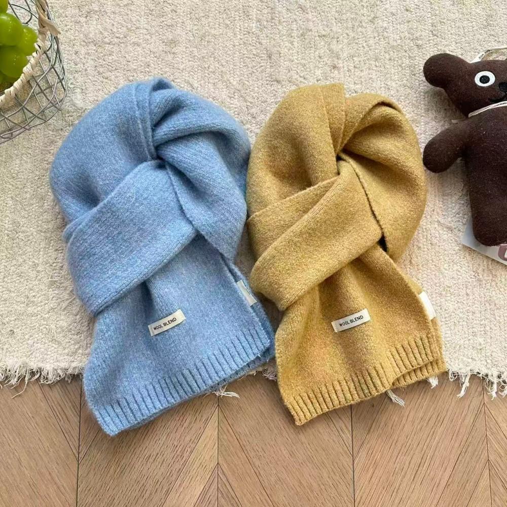 New Year's red soft waxy versatile knitted scarf women's autumn and winter atmosphere white student wool scarf