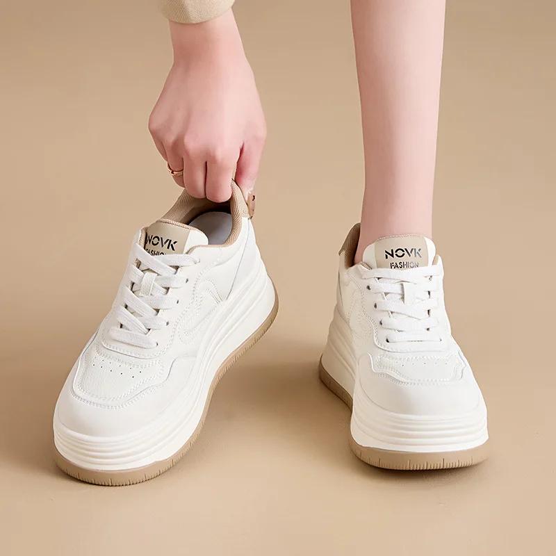 

новые толстые подошвы соответствуют цвету повседневной обуви для женщин-студенток противоскользящие износостойкие дышащие спортивные туфли 40 абрикосовый