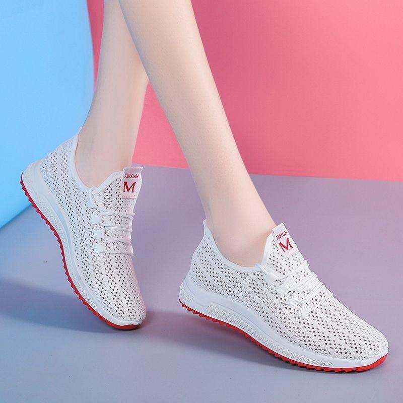 Summer new little white shoes women's summer light and breathable casual women's shoes casual versatile sports fly-woven mesh
