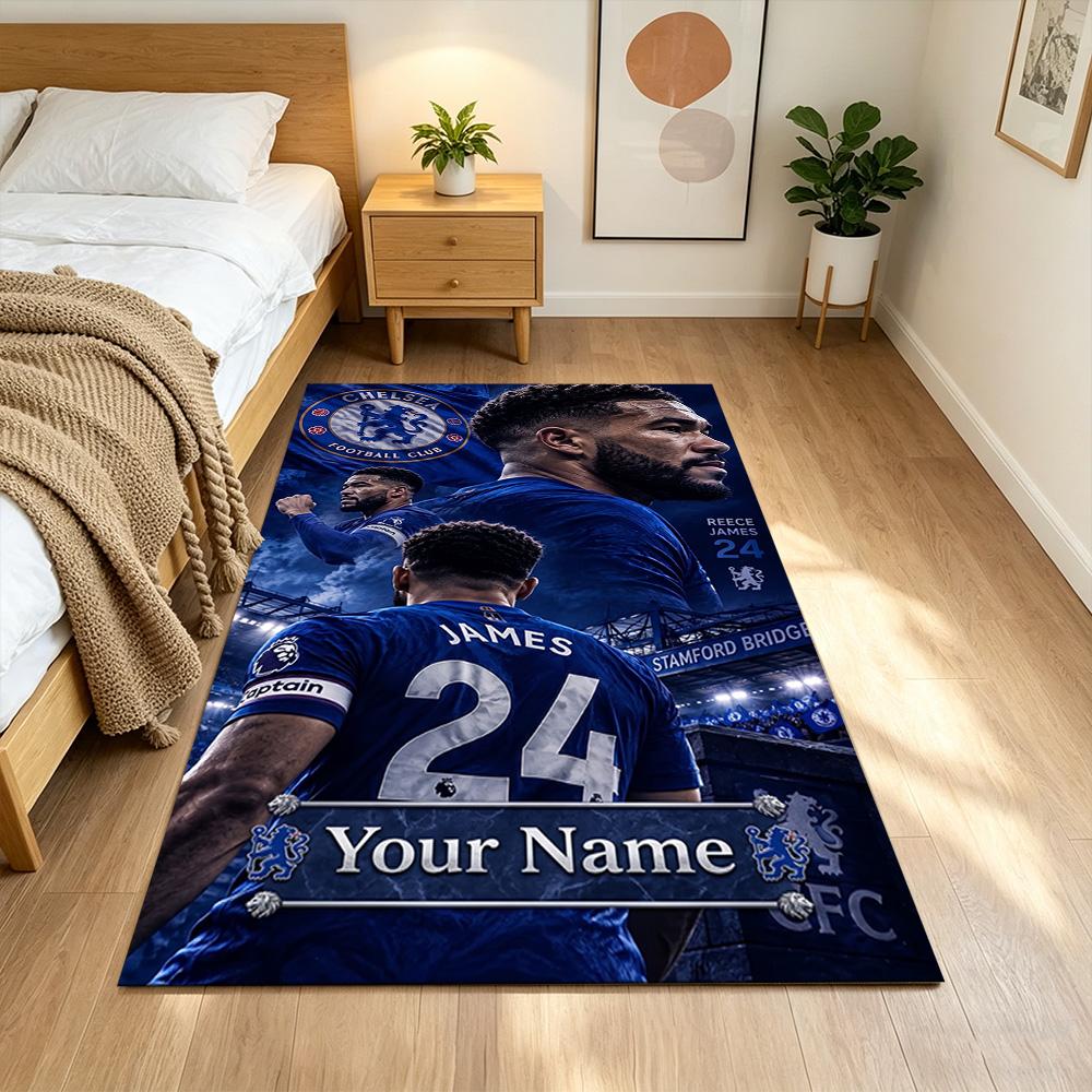 Chelsea Fc Football Player Customize Your Name Floor Rug Office Rug Perfect for Playrooms Living Rooms Dining Room Bedrooms Anti-slip Rug