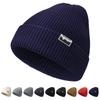 Von Physiotherapeuten empfohlene gestrickte Mütze Beanie Watch Cap mit gestreiftem stilvollem Bommel uni Perfekt für und [rivmount] Strick, Design, Warm, Winddicht,