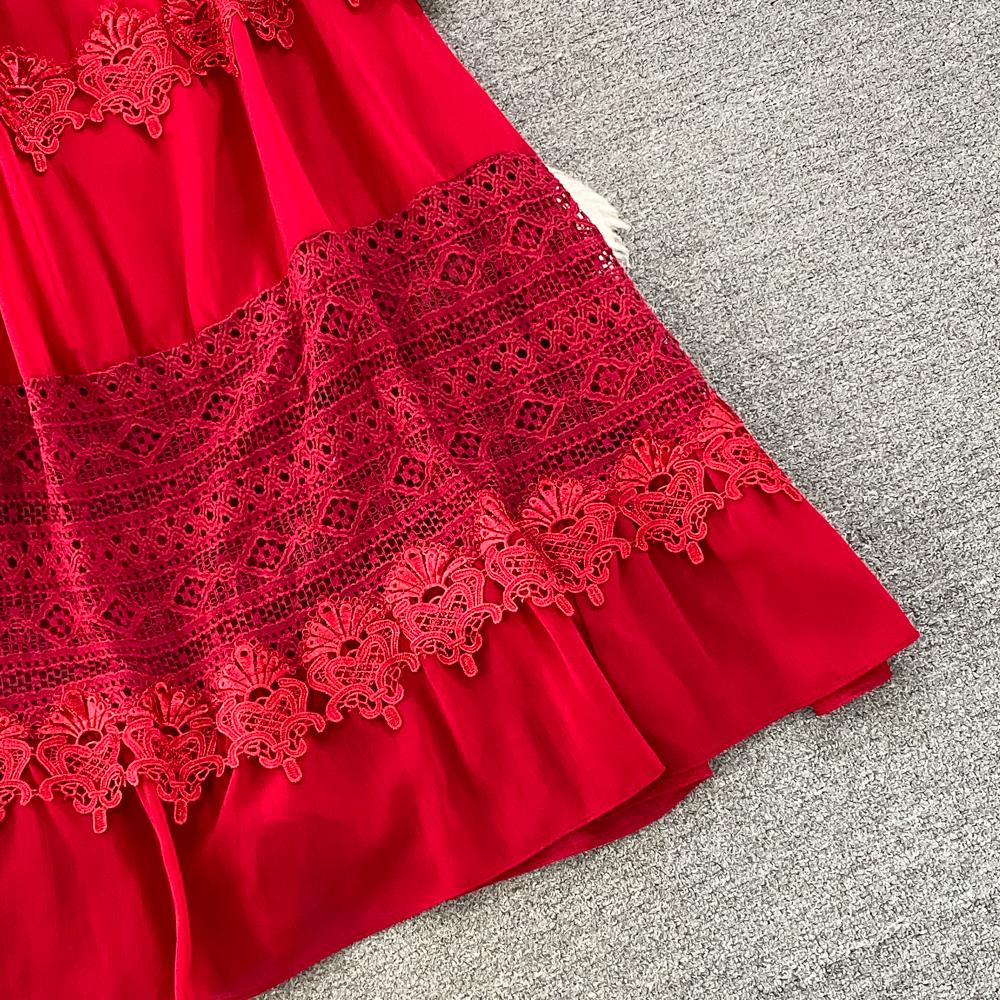 Новое повседневное весенне-летнее однотонное тонкое полное женское платье трапециевидной — фото 12