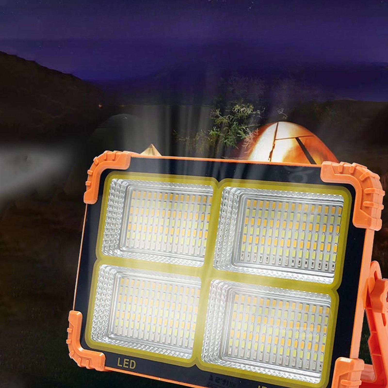 

Светодиодный портативный рабочий фонарь на солнечной батарее, аккумуляторный аварийный рабочий фонарь с 4 режимами освещения 100W