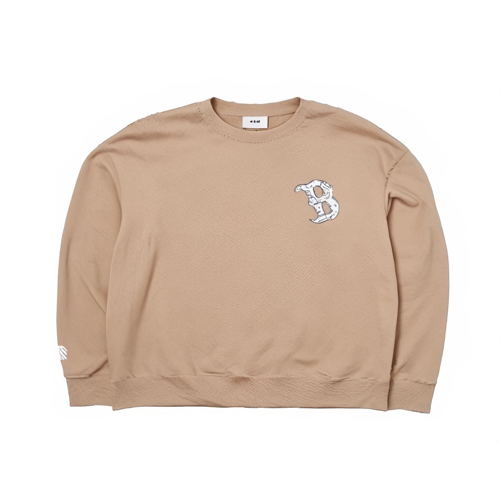 New MLB Boston Red Sox Sweatshirt Unisex Khaki 3AMTB1344-43BGL