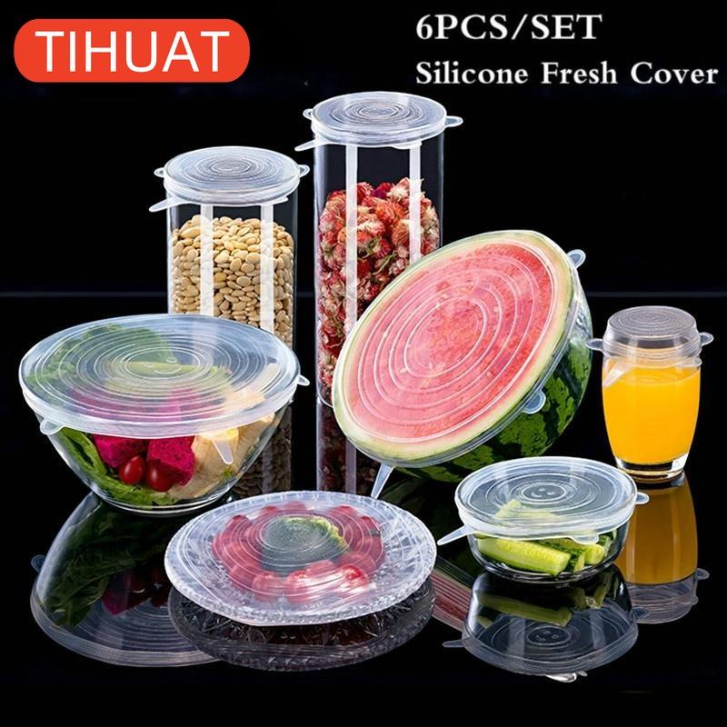 Silicone Lids of Different Sizes. 6 Pcs.