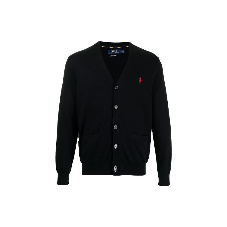 

Polo Ralph Lauren FW20 Pony Embroidered V-Neck Knit Cardigan Men cardigans Black 710744676-002 XXL