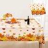 Thanksgiving Tablecloth Plastic Disposable - Fall Rectangular Paper Tables Cloth Cover for Rectangle Oblong Long Table Pumpkin Maple Leaf Decor
