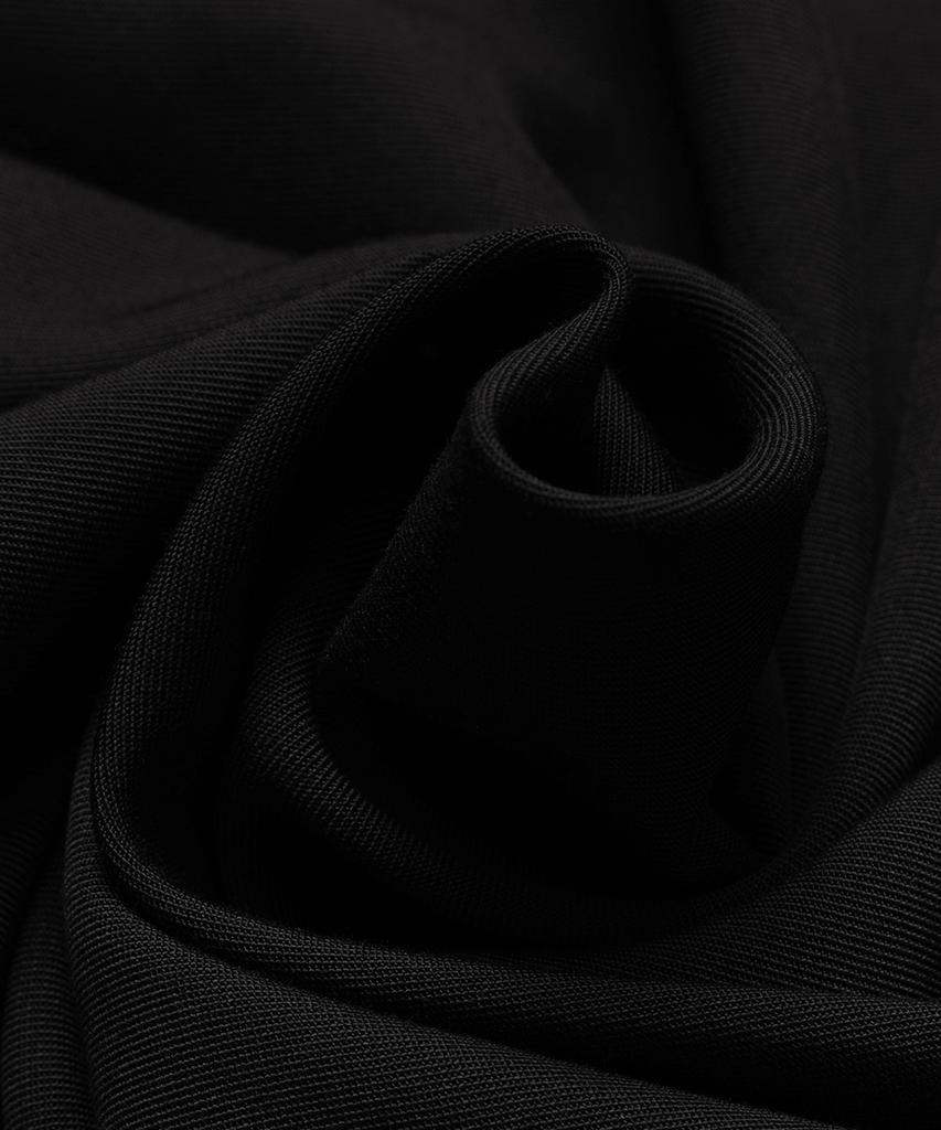 Obeodyupeulleeo Shawl Collar Long Dress_Black